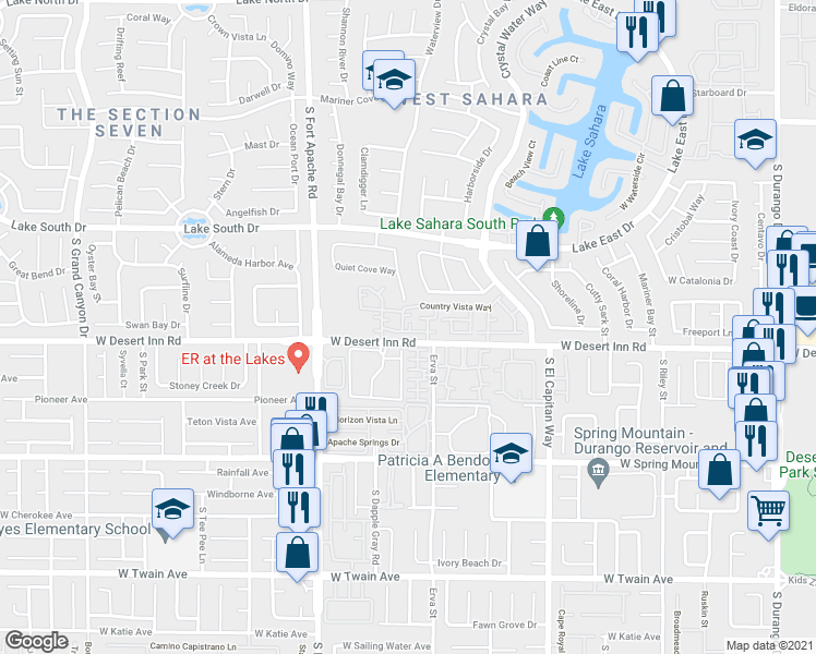 map of restaurants, bars, coffee shops, grocery stores, and more near 8845 Emerald Glen Way in Las Vegas