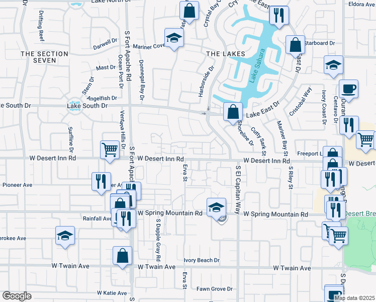 map of restaurants, bars, coffee shops, grocery stores, and more near 3309 Sky Country Lane in Las Vegas