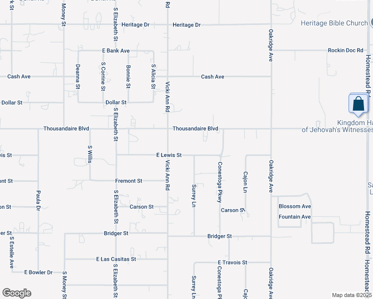map of restaurants, bars, coffee shops, grocery stores, and more near 2090 Lewis Street in Pahrump