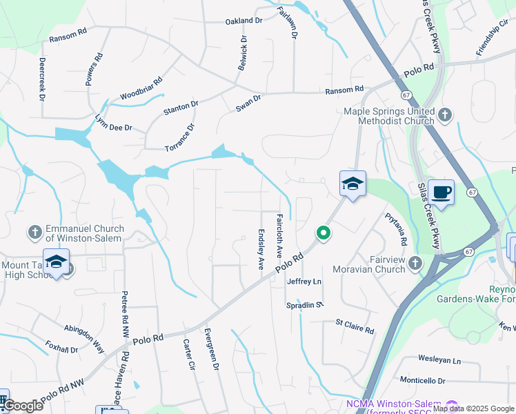 map of restaurants, bars, coffee shops, grocery stores, and more near 190 Euclid Street in Winston-Salem