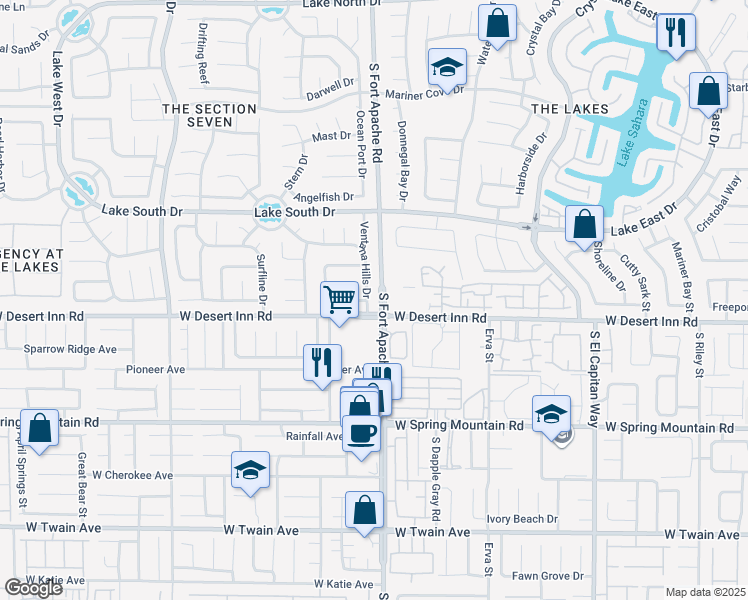 map of restaurants, bars, coffee shops, grocery stores, and more near 3332 Ventana Hills Drive in Las Vegas