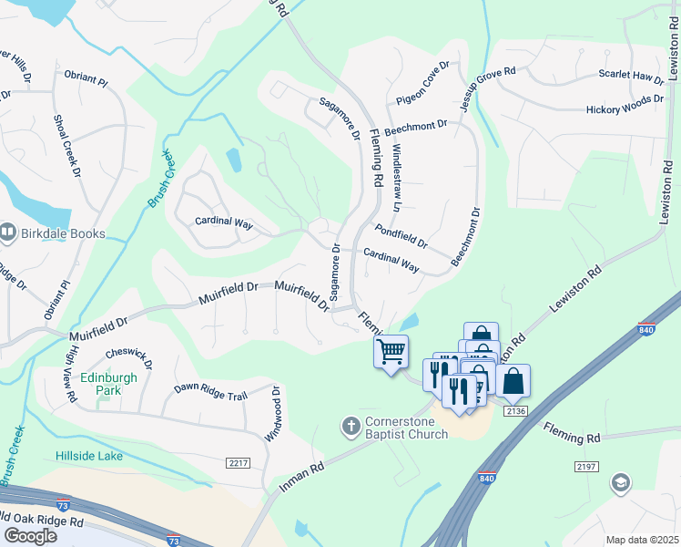 map of restaurants, bars, coffee shops, grocery stores, and more near 3708 Sagamore Drive in Greensboro