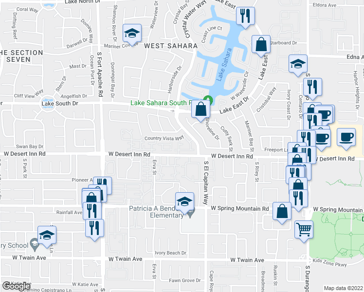 map of restaurants, bars, coffee shops, grocery stores, and more near 8813 Autumn Heights Way in Las Vegas