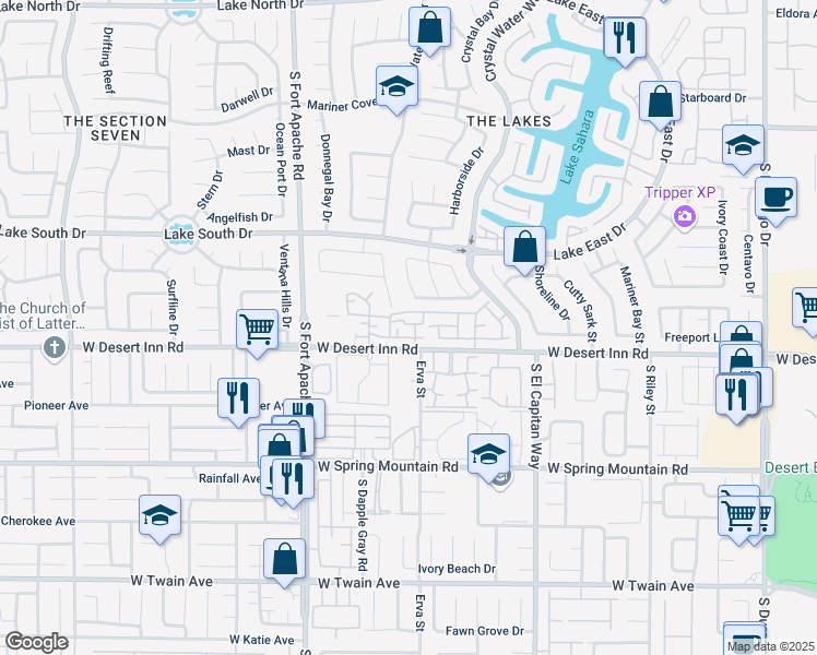 map of restaurants, bars, coffee shops, grocery stores, and more near 8845 Emerald Glen Way in Las Vegas