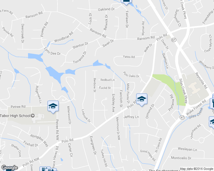 map of restaurants, bars, coffee shops, grocery stores, and more near 184 Euclid Street in Winston-Salem