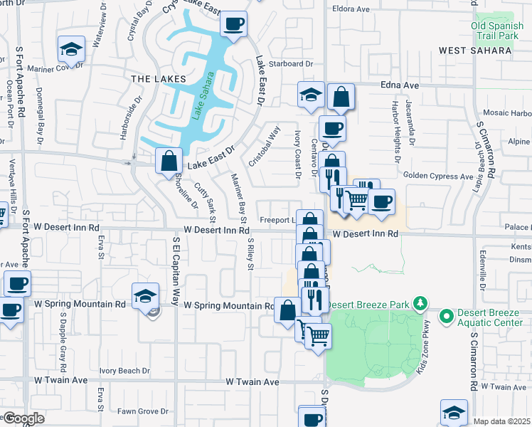 map of restaurants, bars, coffee shops, grocery stores, and more near 3325 Nigul Way in Las Vegas