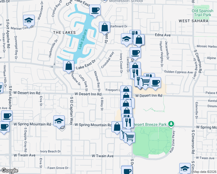 map of restaurants, bars, coffee shops, grocery stores, and more near 3325 Nigul Way in Las Vegas