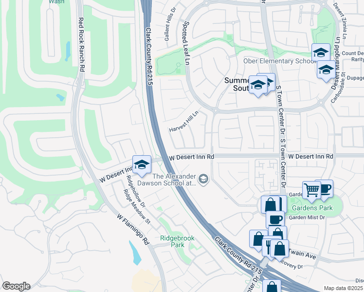 map of restaurants, bars, coffee shops, grocery stores, and more near 3289 Robins Creek Place in Las Vegas