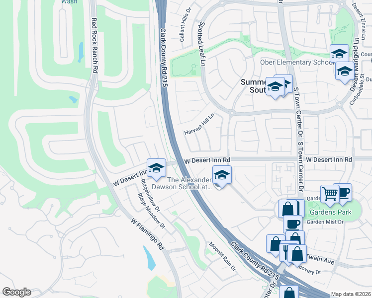 map of restaurants, bars, coffee shops, grocery stores, and more near 3245 Orange Sun Street in Las Vegas