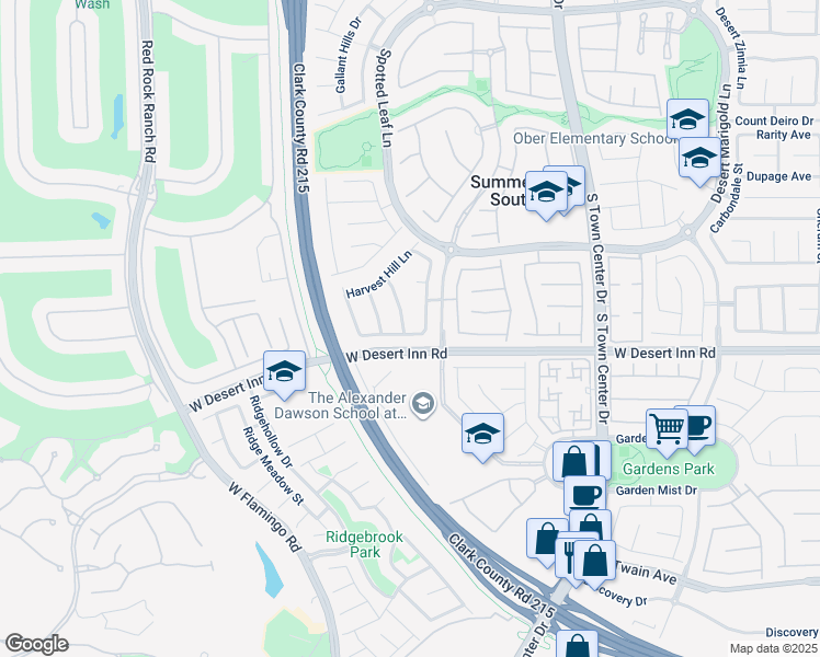map of restaurants, bars, coffee shops, grocery stores, and more near 3286 Rushing Waters Place in Las Vegas
