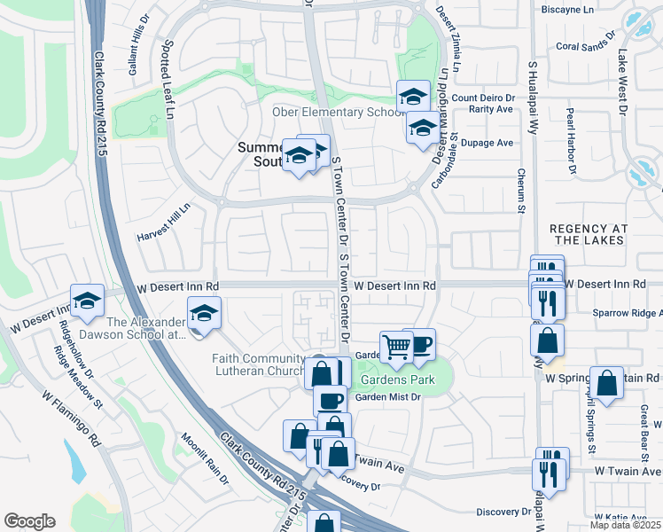 map of restaurants, bars, coffee shops, grocery stores, and more near 3282 Squire Street in Las Vegas