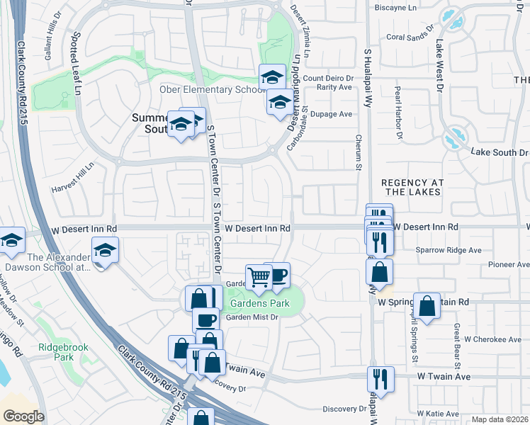 map of restaurants, bars, coffee shops, grocery stores, and more near 10490 Lilac Tree Avenue in Las Vegas