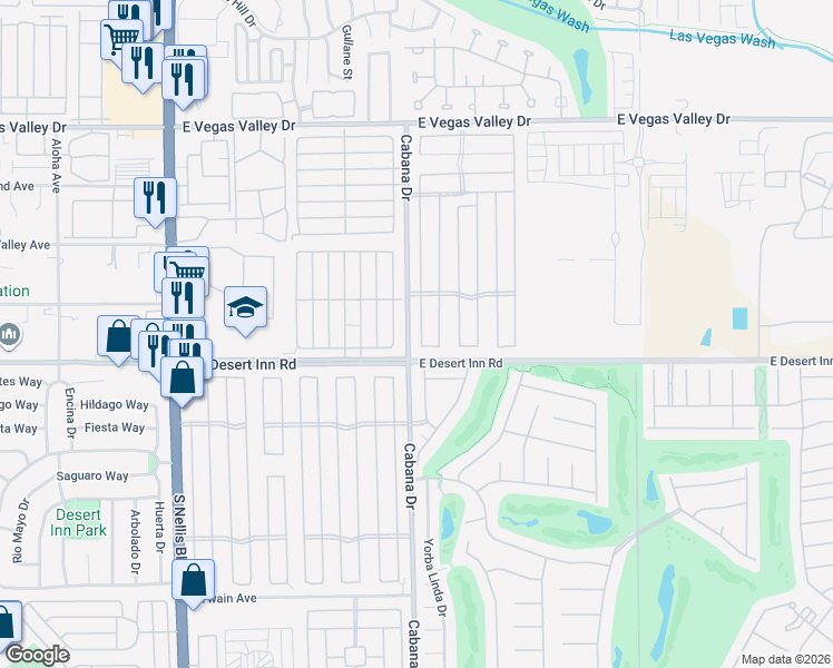 map of restaurants, bars, coffee shops, grocery stores, and more near 3247 La Barca Lane in Las Vegas