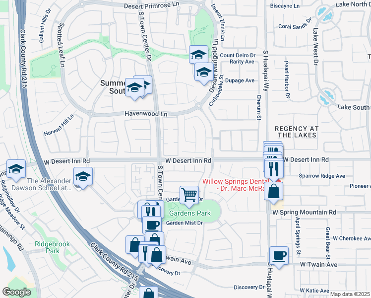 map of restaurants, bars, coffee shops, grocery stores, and more near 10530 Lilac Tree Avenue in Las Vegas