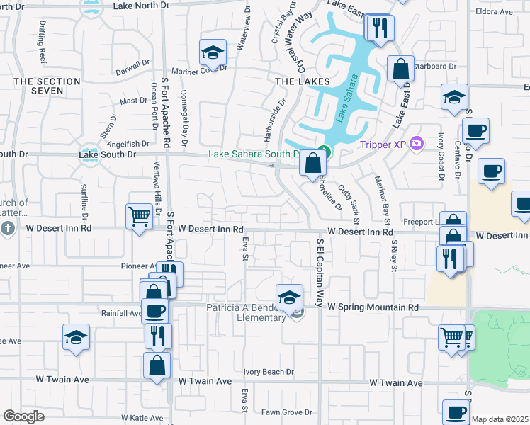 map of restaurants, bars, coffee shops, grocery stores, and more near 8833 Elk Grove Way in Las Vegas
