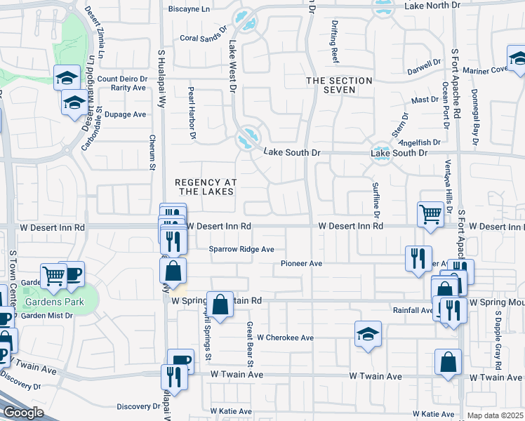 map of restaurants, bars, coffee shops, grocery stores, and more near 9812 Concord Downs Avenue in Las Vegas