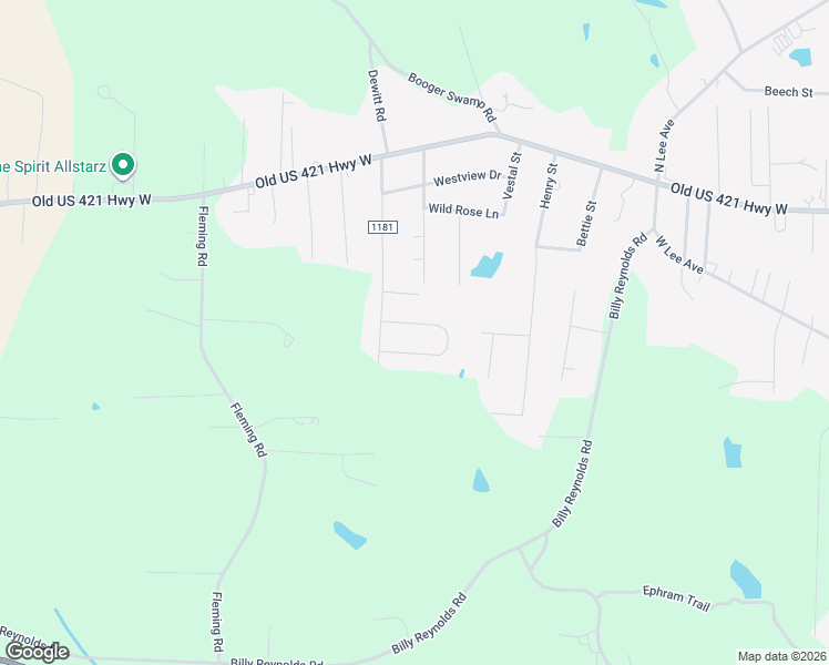 map of restaurants, bars, coffee shops, grocery stores, and more near 1008 Country Side Lane in Yadkinville
