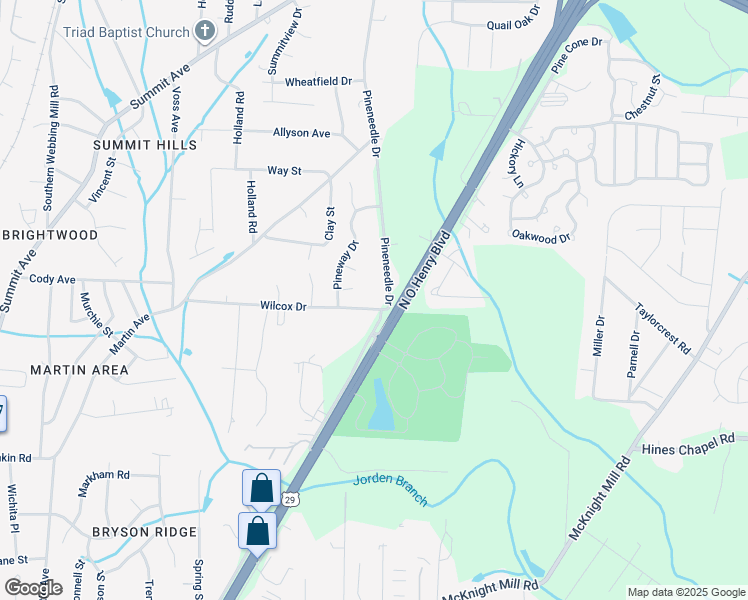 map of restaurants, bars, coffee shops, grocery stores, and more near 2315 Wilcox Drive in Greensboro
