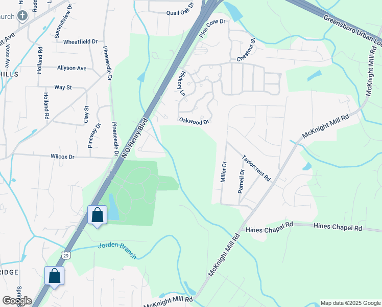 map of restaurants, bars, coffee shops, grocery stores, and more near 3709 Miller Drive in Greensboro