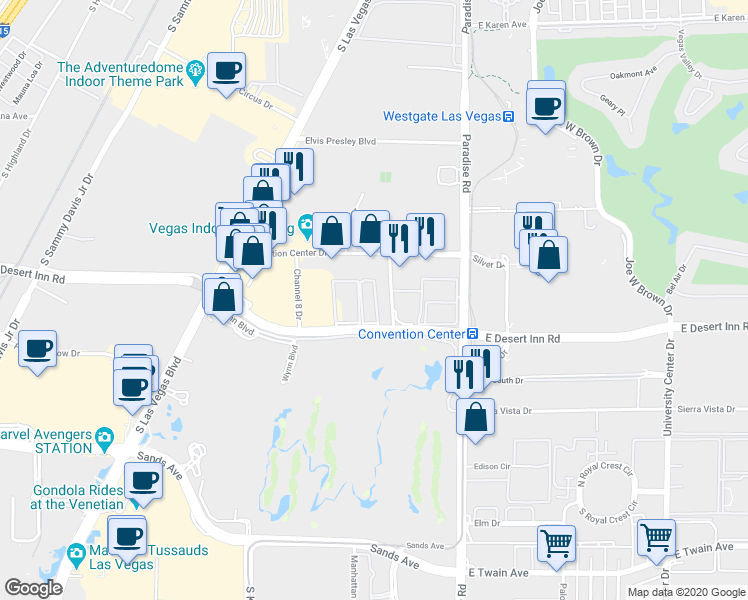 map of restaurants, bars, coffee shops, grocery stores, and more near 3244 Debbie Reynolds Drive in Las Vegas