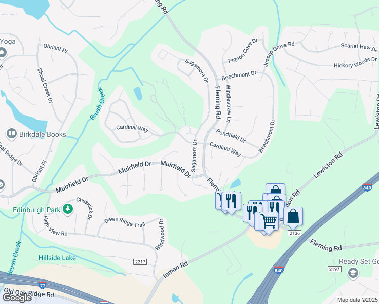 map of restaurants, bars, coffee shops, grocery stores, and more near 3711 Sagamore Drive in Greensboro