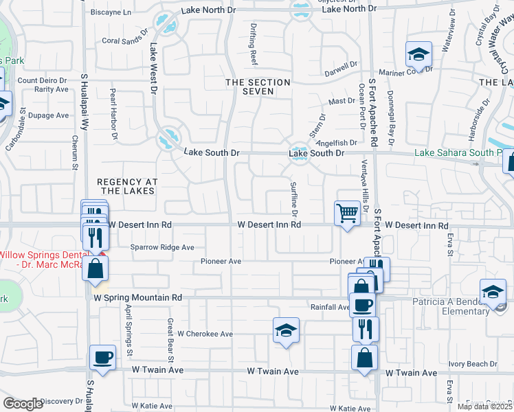 map of restaurants, bars, coffee shops, grocery stores, and more near 3320 Haven Beach Way in Las Vegas