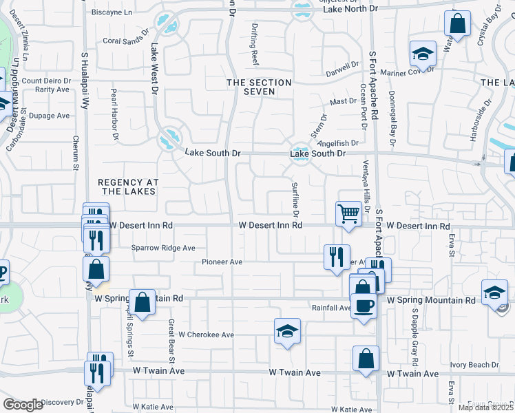 map of restaurants, bars, coffee shops, grocery stores, and more near 9624 Swan Bay Drive in Las Vegas