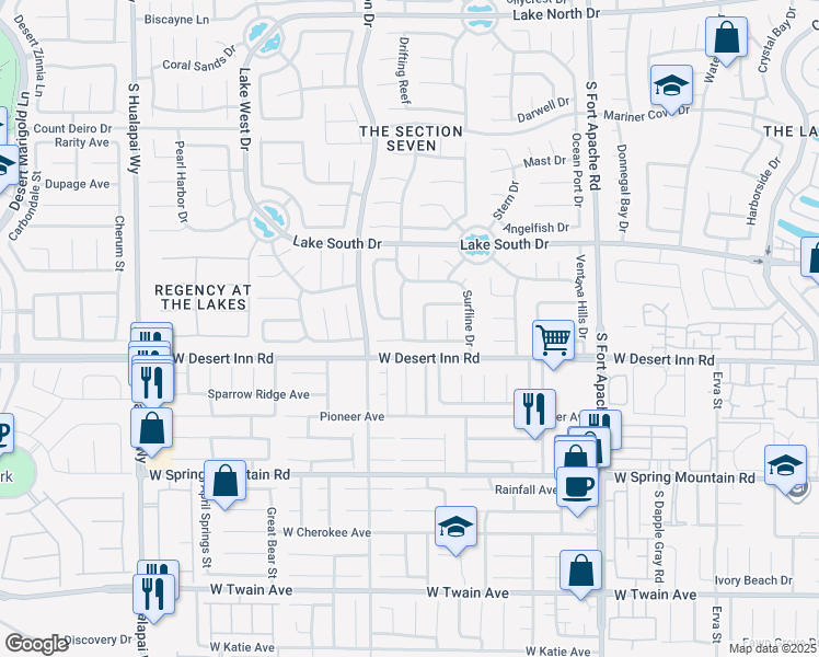 map of restaurants, bars, coffee shops, grocery stores, and more near 3320 Haven Beach Way in Las Vegas