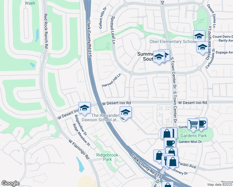 map of restaurants, bars, coffee shops, grocery stores, and more near 3257 Rushing Waters Place in Las Vegas