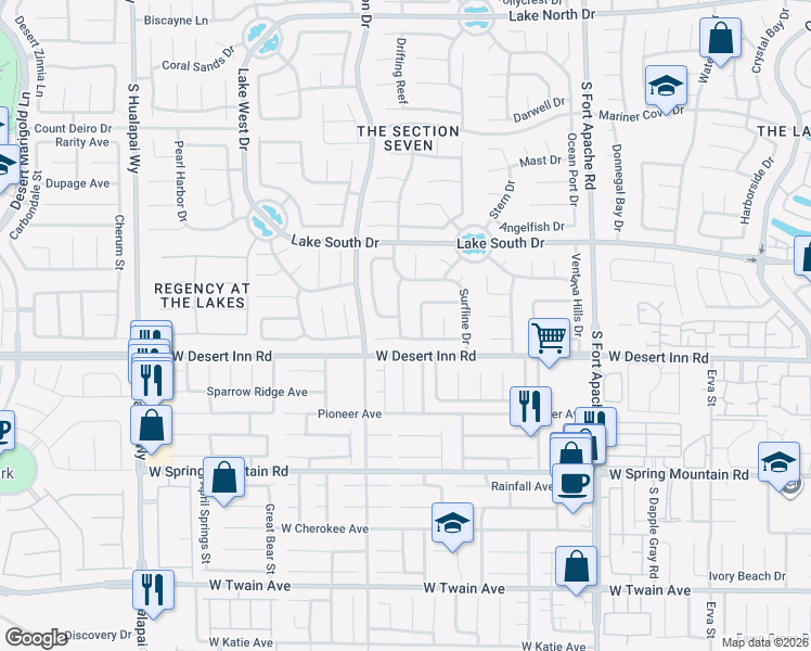 map of restaurants, bars, coffee shops, grocery stores, and more near 9624 Swan Bay Drive in Las Vegas