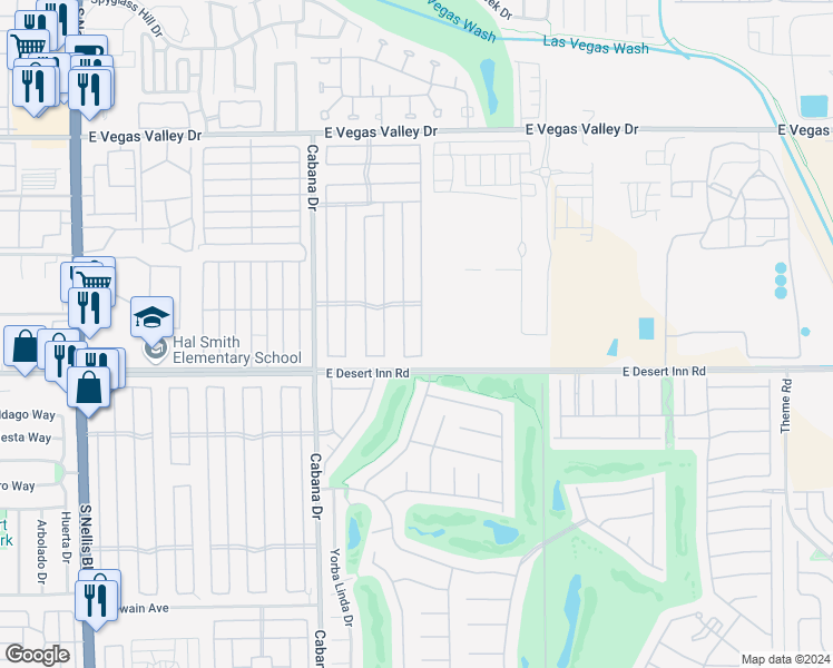 map of restaurants, bars, coffee shops, grocery stores, and more near 3221 Gavilan Lane in Las Vegas