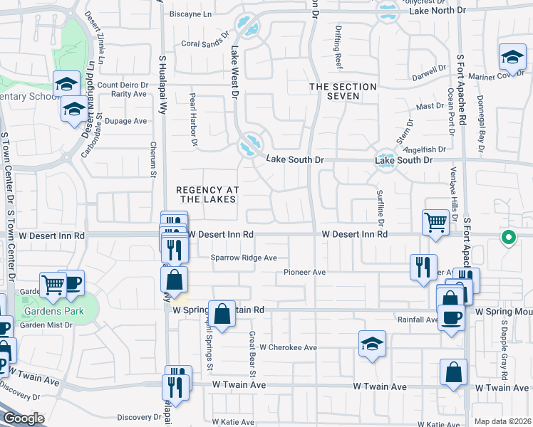 map of restaurants, bars, coffee shops, grocery stores, and more near 9812 Concord Downs Avenue in Las Vegas