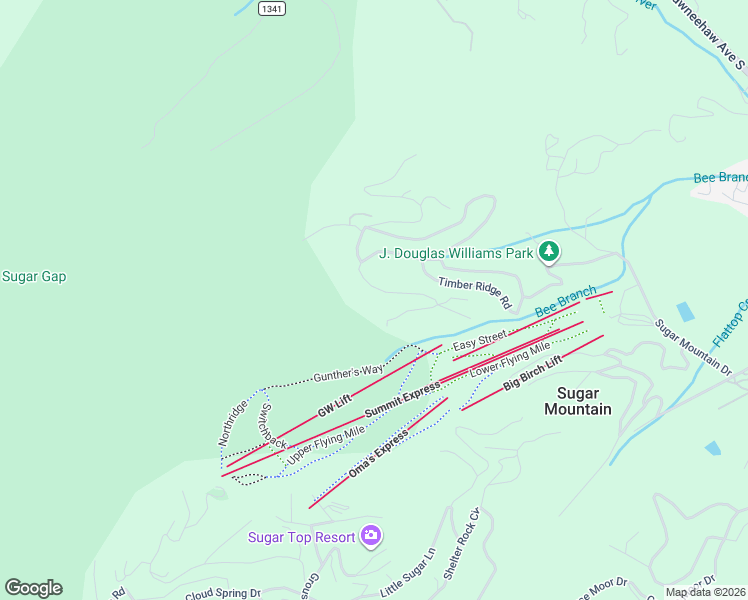map of restaurants, bars, coffee shops, grocery stores, and more near 700 Elk Horn Road in Sugar Mountain