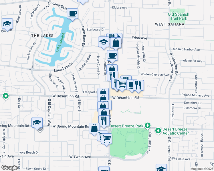 map of restaurants, bars, coffee shops, grocery stores, and more near 3316 Sonterra Circle in Las Vegas