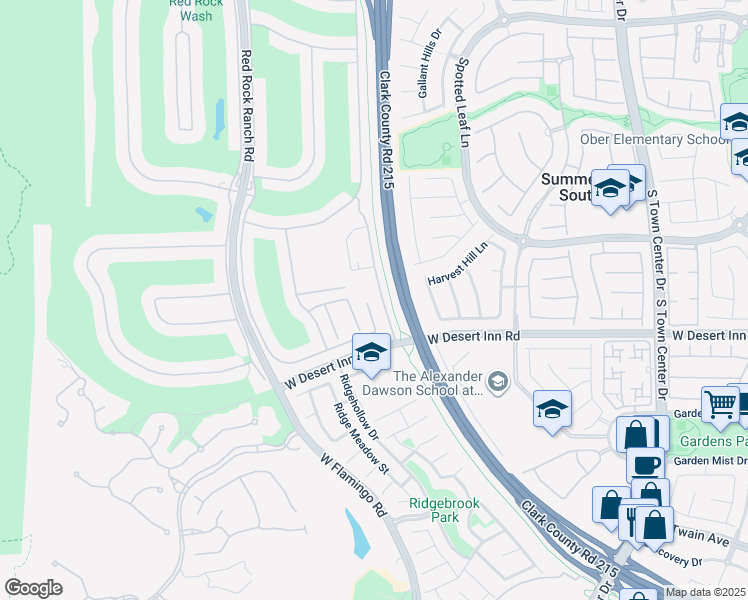 map of restaurants, bars, coffee shops, grocery stores, and more near 3304 Rabbit Brush Court in Las Vegas