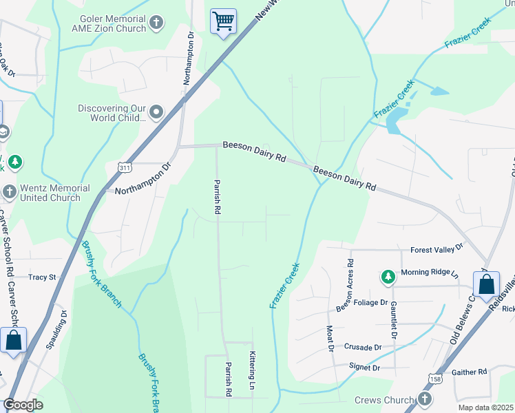 map of restaurants, bars, coffee shops, grocery stores, and more near 3508 La Casa Boulevard in Winston-Salem