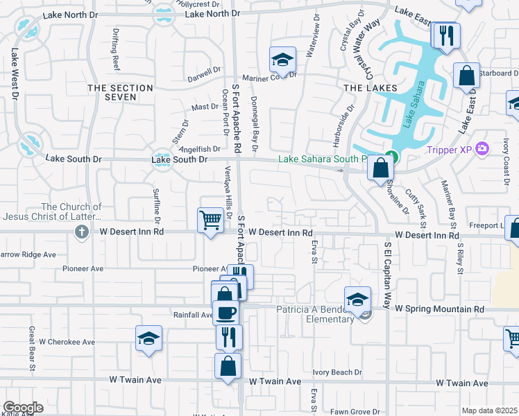 map of restaurants, bars, coffee shops, grocery stores, and more near 9100 West Desert Inn Road in Las Vegas