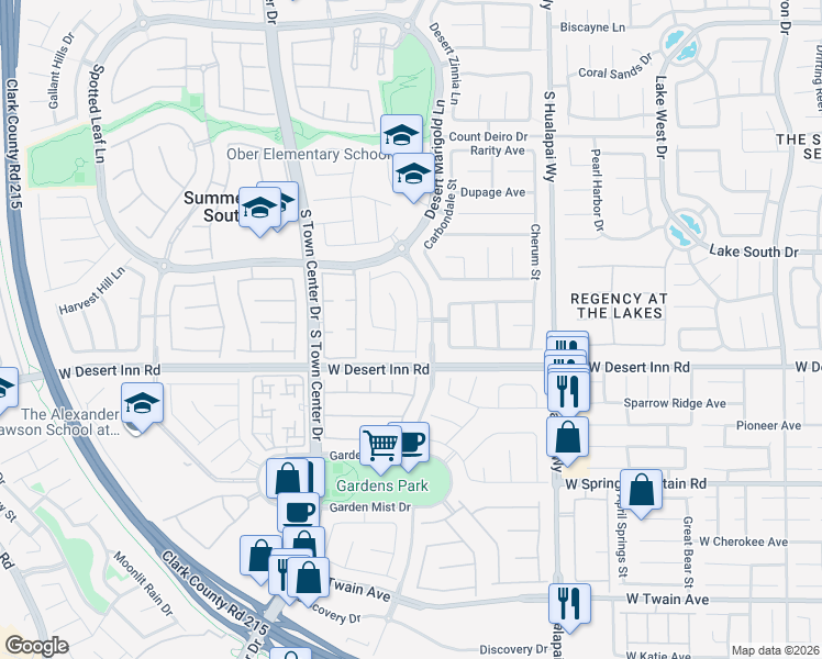 map of restaurants, bars, coffee shops, grocery stores, and more near 10490 Lilac Tree Avenue in Las Vegas