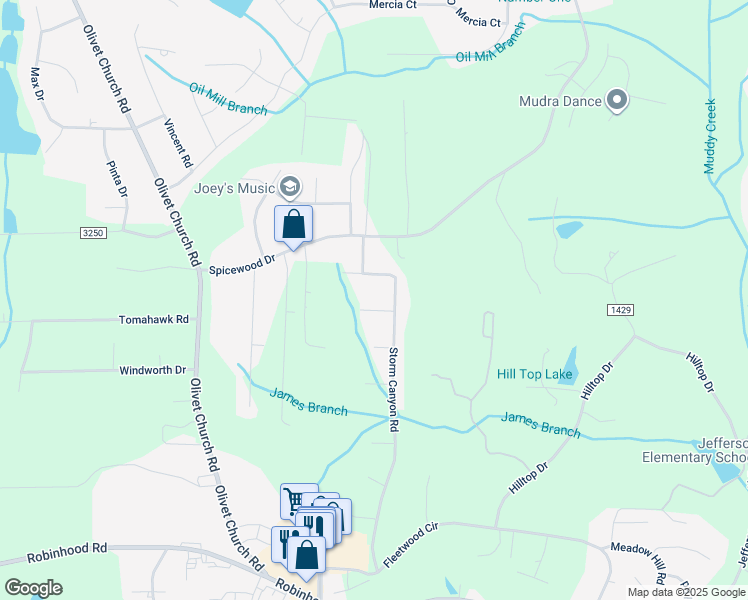 map of restaurants, bars, coffee shops, grocery stores, and more near 5305 Breeze Way in Winston-Salem