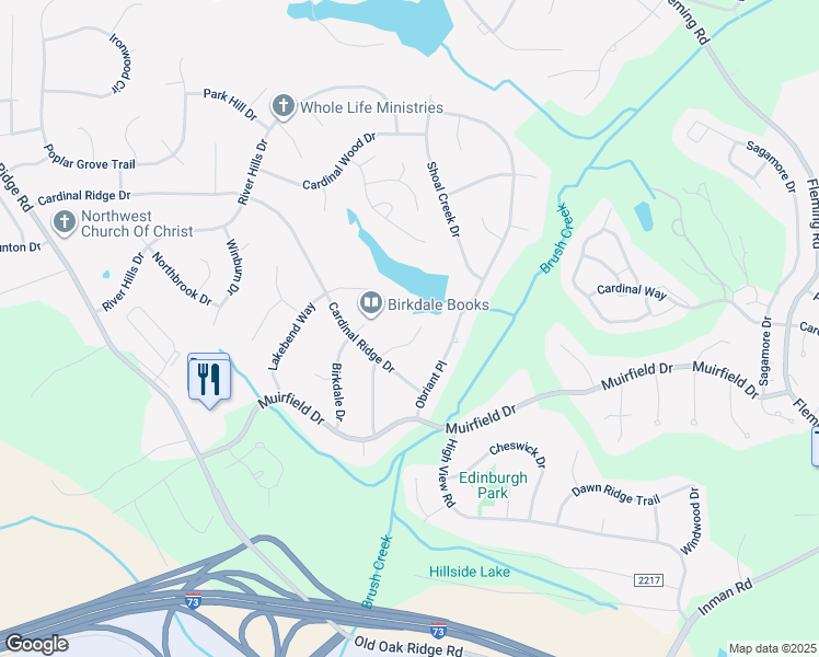 map of restaurants, bars, coffee shops, grocery stores, and more near 6302 Spyglass Court in Greensboro