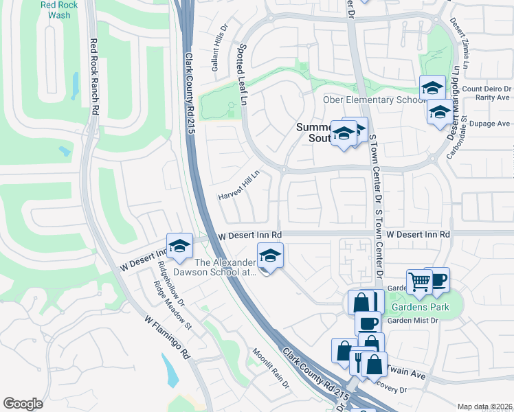 map of restaurants, bars, coffee shops, grocery stores, and more near 3286 Rushing Waters Place in Las Vegas