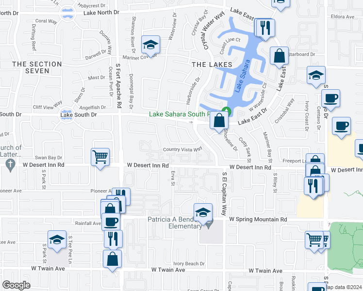map of restaurants, bars, coffee shops, grocery stores, and more near 8849 Clear Blue Drive in Las Vegas