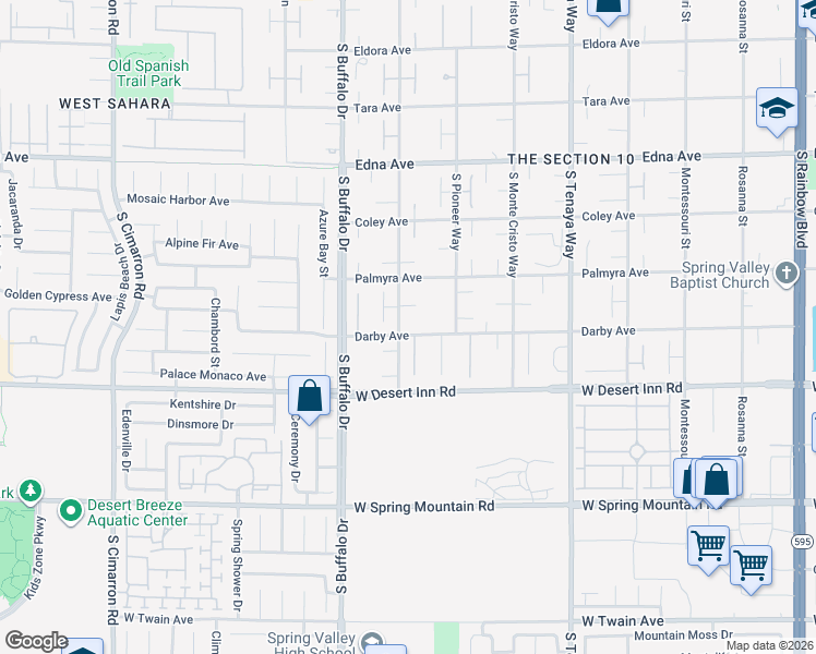 map of restaurants, bars, coffee shops, grocery stores, and more near 7664 Angel Crest Circle in Las Vegas