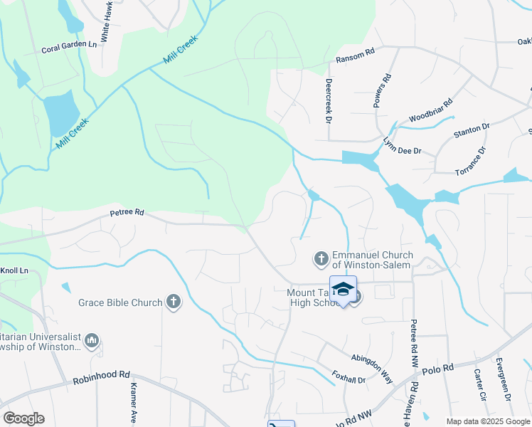 map of restaurants, bars, coffee shops, grocery stores, and more near 1501 Boxthorne Lane in Winston-Salem