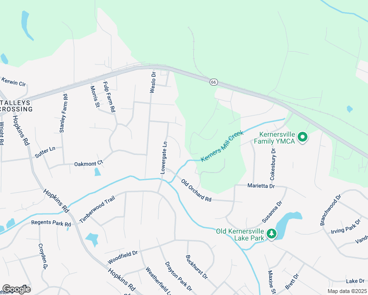 map of restaurants, bars, coffee shops, grocery stores, and more near 6017 Woods Edge Lane in Kernersville