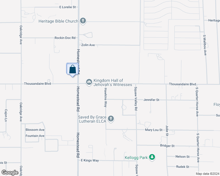 map of restaurants, bars, coffee shops, grocery stores, and more near 3281 Thousandaire Boulevard in Pahrump