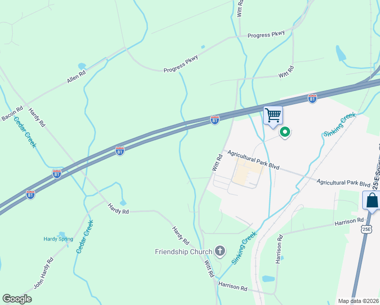 map of restaurants, bars, coffee shops, grocery stores, and more near 2041 Witt Road in White Pine
