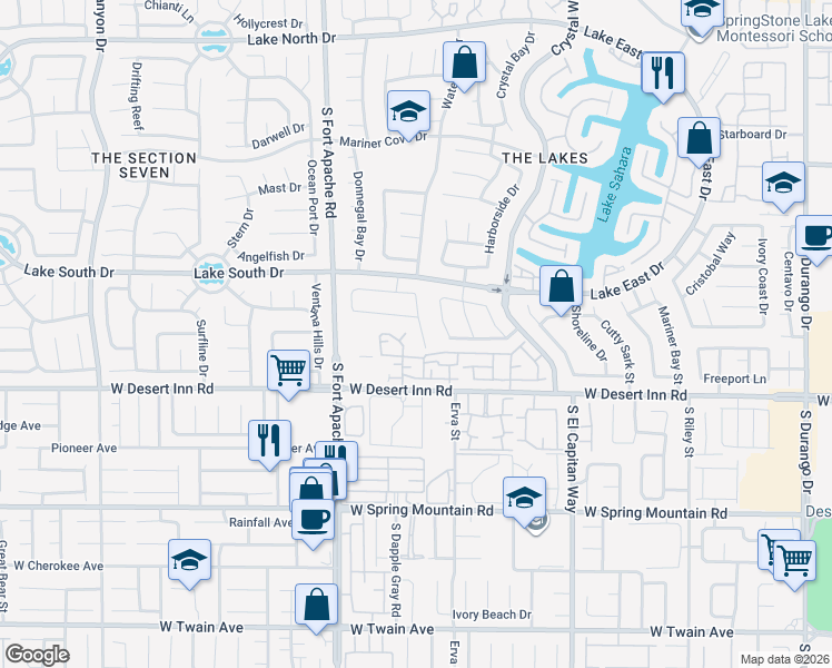 map of restaurants, bars, coffee shops, grocery stores, and more near 3245 Crystal Pool Drive in Las Vegas