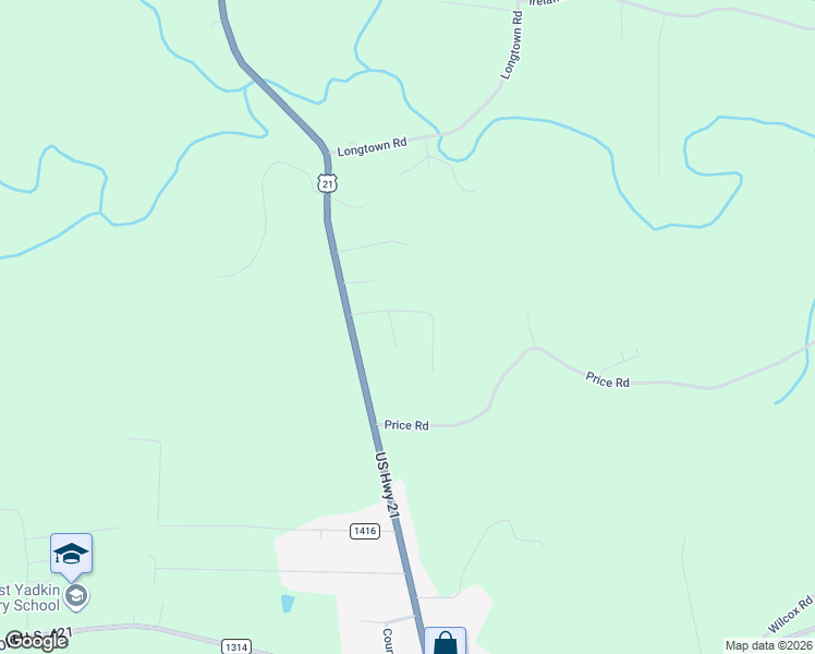 map of restaurants, bars, coffee shops, grocery stores, and more near 3609 Miller-Brook Road in Hamptonville