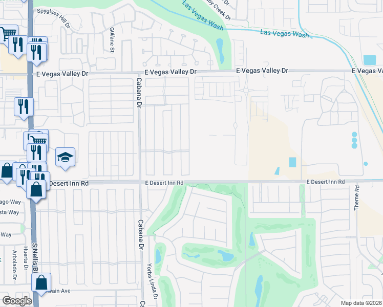 map of restaurants, bars, coffee shops, grocery stores, and more near 3180 Gavilan Lane in Las Vegas